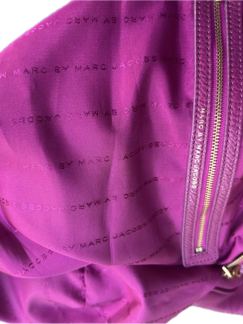 Marc by Marc Jacobs Plum Leather Dome Satchel with Gold Hardware